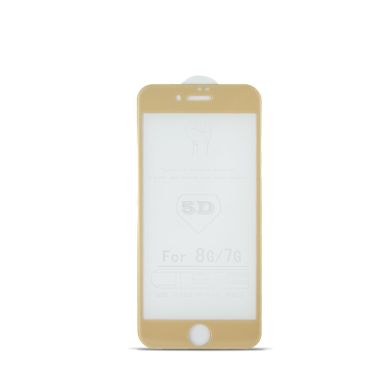 Захисне скло 4D for iPhone 7/8 Gold (no package)
