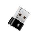 Перехідник Baseus Exquisite USB Male to Type-C Female (2.4A) Black
