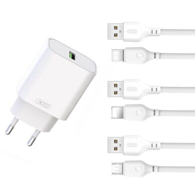 МЗП QC 3.0 XO L103 18W/1USB + Type-C White