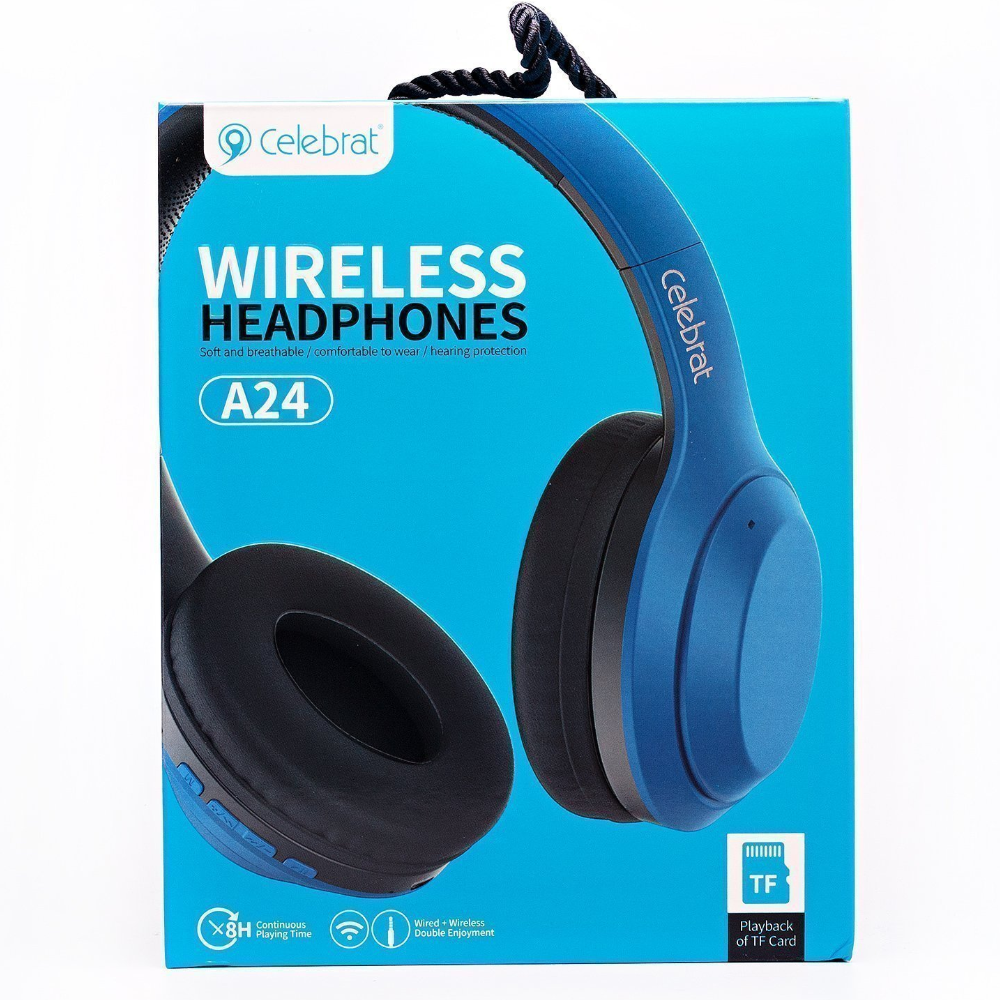 Bluetooth навушники Celebrat A24 Blue Celebrat Наушники