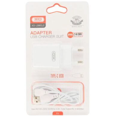 МЗП XO L99 2.4A/1USB + Type-C White