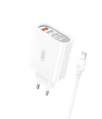 МЗП QC 3.0 XO L100 36W (18W/1USB + 2.4A/3 USB) + lightning