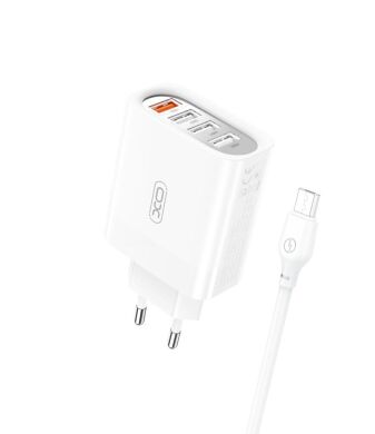 МЗП QC 3.0 XO L100 36W (18W/1USB + 2.4A/3 USB) + microUSB