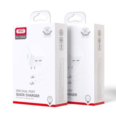 МЗП QC 3.0 XO L102 35W/2 USB-C + Type-C NB124 White