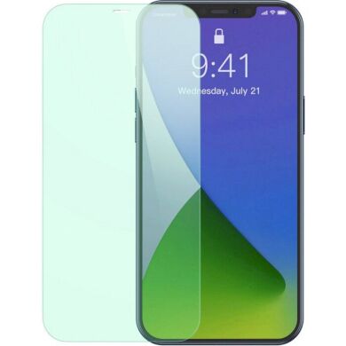 Захисне скло 3D Baseus Green Light (6.1-0.3mm) (2pcs pack) for iPhone 12/12 Pro (SGAPIPH61P-LP02)