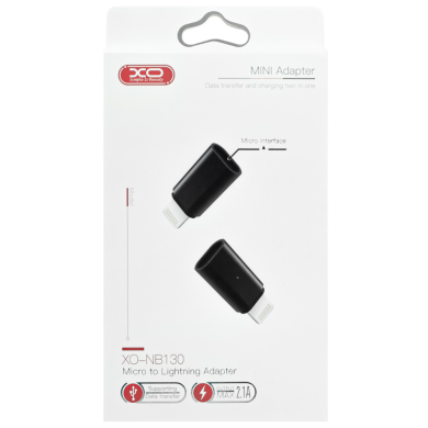 Перехідник XO NB130 microUSB to Lightning Black