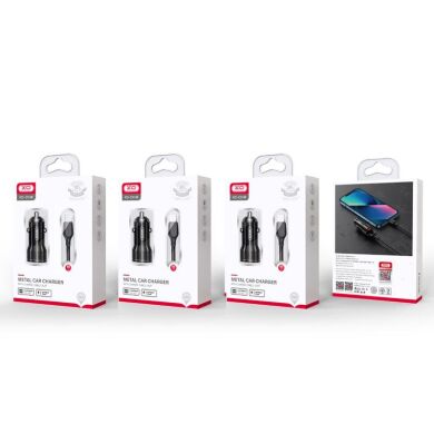 АЗП XO CC48 2.4A/2 USB + microUSB Black