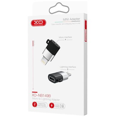 Перехідник XO NB149B microUSB to lightning Black