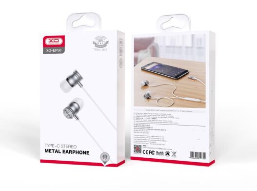 Навушники XO EP56 (Type-C) Silver
