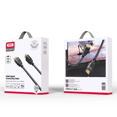 Кабель XO GB0011A HDMI-HDMI 4K 3.0m Black