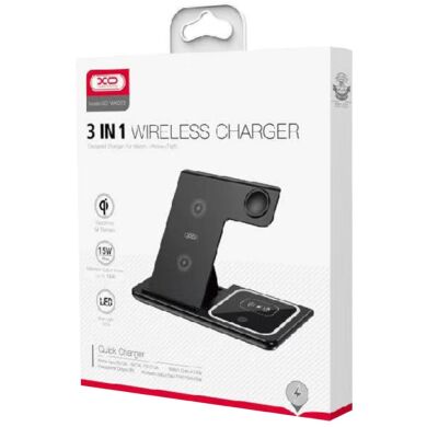 БЗП XO WX023 15W 3 in 1 (for iPhone+iWatch+AirPods) Black