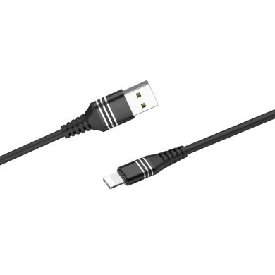 USB кабель HOCO Lightning U46 Tricyclic silicone 1.0m Black