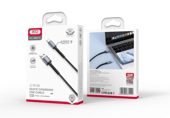 Кабель XO lightning NB215 2.4A/1m Black