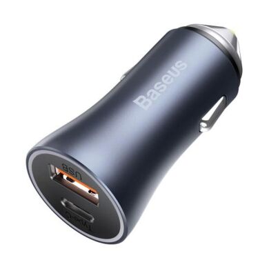 АЗП Baseus Golden Contactor Pro Dual Quick 1 USB QC 3.0 + Type-C PD (40W) (TZCCJD-0G) Black