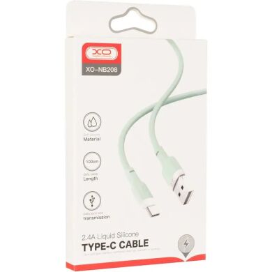 Кабель XO lightning NB208 Liquid Silicone 2.1A/1m Green