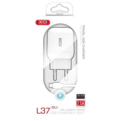 МЗП XO L37 2.1A/1USB + microUSB White