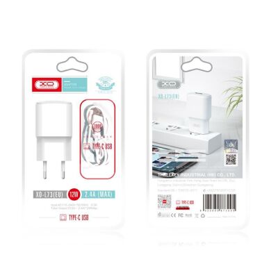 МЗП XO L73 2.4A/1USB + lightning White