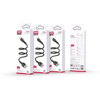 Кабель XO microUSB NB230 2.4A/1m Black