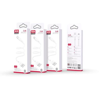 Кабель XO microUSB NB230 2.4A/1m White