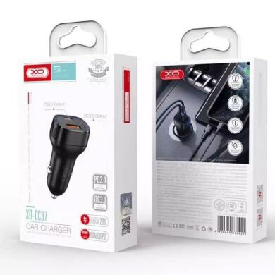 АЗП XO CC37 1 USB QC 3.0 + Type-C PD (20W) Black