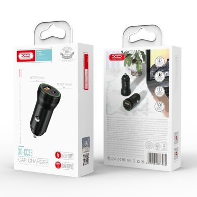 АЗП XO CC33 1 USB QC 3.0 + Type-C PD (18W) Black