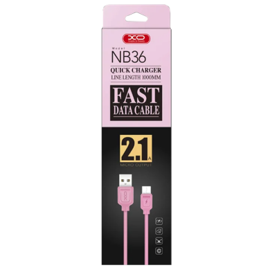 Кабель XO lightning NB36 2.1A/1m Pink
