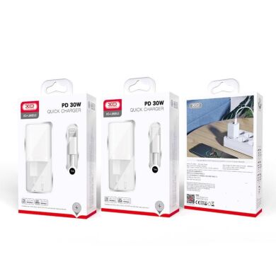 МЗП PD XO L96 30W/1 USB 1 USB-C + Lightning White