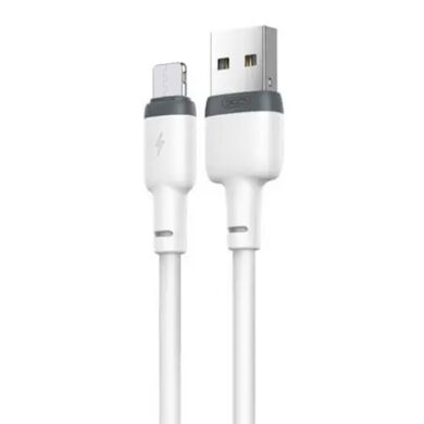 Кабель XO microUSB NB208 Liquid Silicone 2.1A/1m White