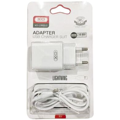 МЗП XO L99 2.4A/1USB + lightning White