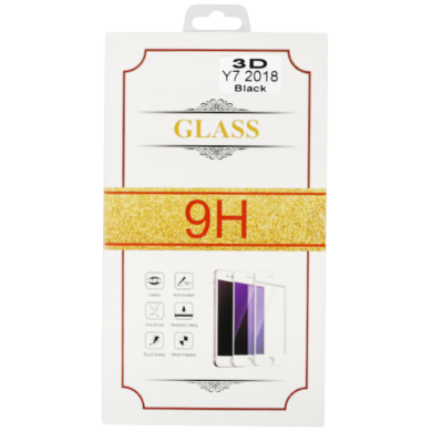 Захисне скло 3D for Huawei Y7 2018 Black в упаковке